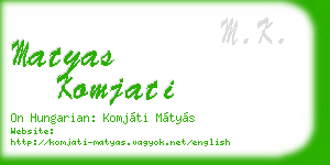 matyas komjati business card